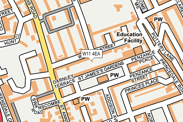 W11 4EA map - OS OpenMap – Local (Ordnance Survey) W11 4EA map - OS OpenMap – Local (Ordnance Survey)