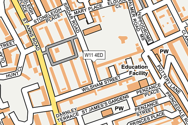 W11 4ED map - OS OpenMap – Local (Ordnance Survey)