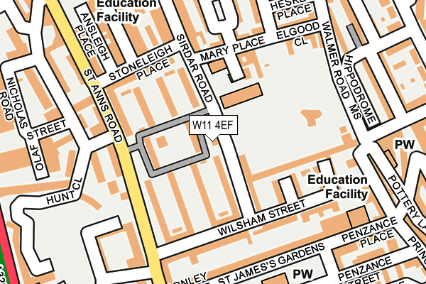 W11 4EF map - OS OpenMap – Local (Ordnance Survey) W11 4EF map - OS OpenMap – Local (Ordnance Survey)
