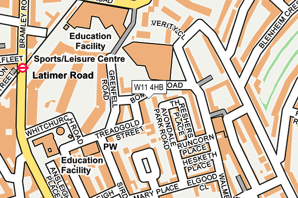 W11 4HB map - OS OpenMap – Local (Ordnance Survey)