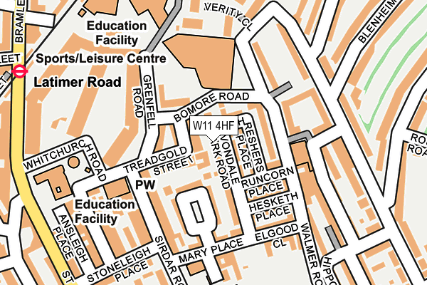 W11 4HF map - OS OpenMap – Local (Ordnance Survey) W11 4HF map - OS OpenMap – Local (Ordnance Survey)
