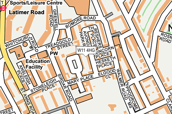 W11 4HG map - OS OpenMap – Local (Ordnance Survey) W11 4HG map - OS OpenMap – Local (Ordnance Survey)