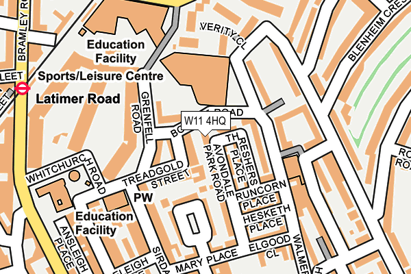 W11 4HQ map - OS OpenMap – Local (Ordnance Survey) W11 4HQ map - OS OpenMap – Local (Ordnance Survey)
