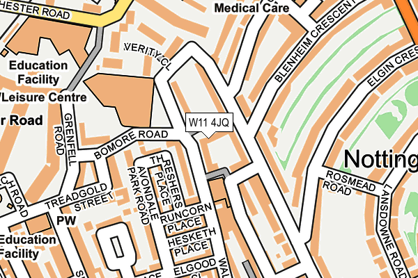 W11 4JQ map - OS OpenMap – Local (Ordnance Survey) W11 4JQ map - OS OpenMap – Local (Ordnance Survey)