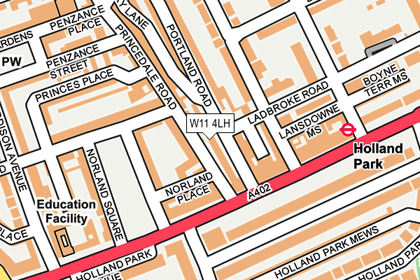 W11 4LH map - OS OpenMap – Local (Ordnance Survey) W11 4LH map - OS OpenMap – Local (Ordnance Survey)