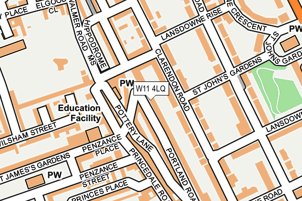W11 4LQ map - OS OpenMap – Local (Ordnance Survey) W11 4LQ map - OS OpenMap – Local (Ordnance Survey)