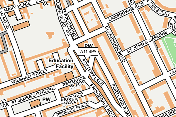 W11 4PA map - OS OpenMap – Local (Ordnance Survey) W11 4PA map - OS OpenMap – Local (Ordnance Survey)
