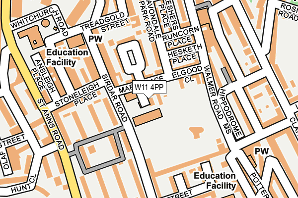 W11 4PP map - OS OpenMap – Local (Ordnance Survey) W11 4PP map - OS OpenMap – Local (Ordnance Survey)