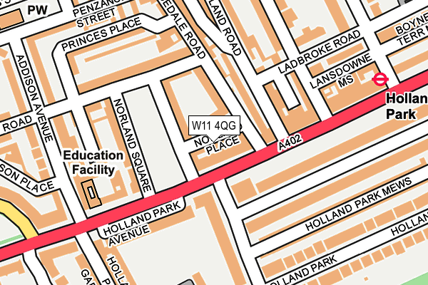 W11 4QG map - OS OpenMap – Local (Ordnance Survey) W11 4QG map - OS OpenMap – Local (Ordnance Survey)