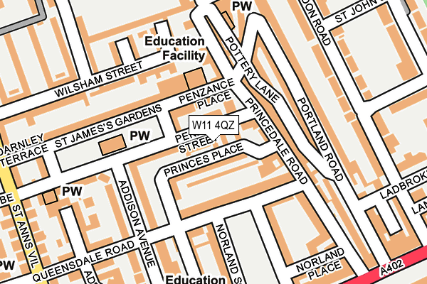 W11 4QZ map - OS OpenMap – Local (Ordnance Survey) W11 4QZ map - OS OpenMap – Local (Ordnance Survey)
