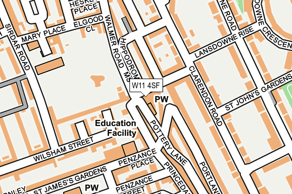 W11 4SF map - OS OpenMap – Local (Ordnance Survey) W11 4SF map - OS OpenMap – Local (Ordnance Survey)