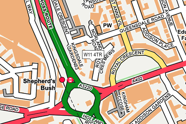 W11 4TR map - OS OpenMap – Local (Ordnance Survey) W11 4TR map - OS OpenMap – Local (Ordnance Survey)