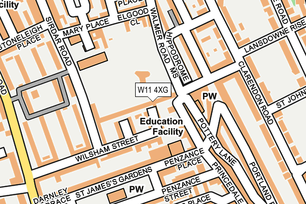 W11 4XG map - OS OpenMap – Local (Ordnance Survey) W11 4XG map - OS OpenMap – Local (Ordnance Survey)