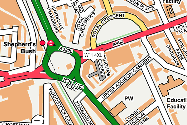 W11 4XL map - OS OpenMap – Local (Ordnance Survey) W11 4XL map - OS OpenMap – Local (Ordnance Survey)