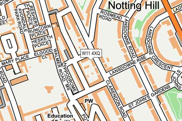 W11 4XQ map - OS OpenMap – Local (Ordnance Survey) W11 4XQ map - OS OpenMap – Local (Ordnance Survey)