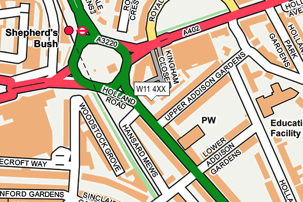 W11 4XX map - OS OpenMap – Local (Ordnance Survey)