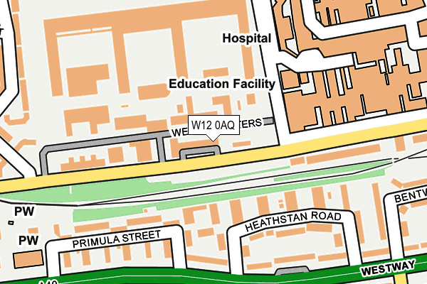 W12 0AQ map - OS OpenMap – Local (Ordnance Survey) W12 0AQ map - OS OpenMap – Local (Ordnance Survey)