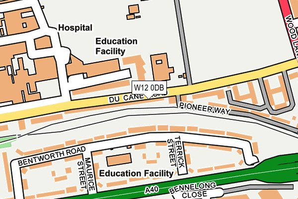 W12 0DB map - OS OpenMap – Local (Ordnance Survey) W12 0DB map - OS OpenMap – Local (Ordnance Survey)