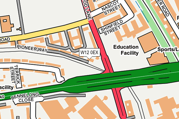 W12 0EX map - OS OpenMap – Local (Ordnance Survey) W12 0EX map - OS OpenMap – Local (Ordnance Survey)