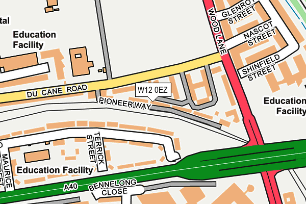 W12 0EZ map - OS OpenMap – Local (Ordnance Survey) W12 0EZ map - OS OpenMap – Local (Ordnance Survey)