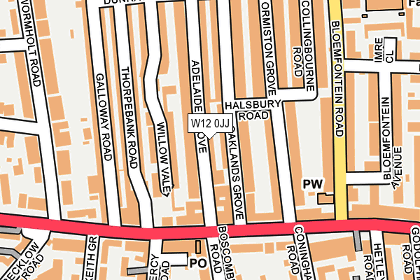 W12 0JJ map - OS OpenMap – Local (Ordnance Survey) W12 0JJ map - OS OpenMap – Local (Ordnance Survey)