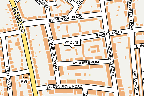 W12 0NH map - OS OpenMap – Local (Ordnance Survey) W12 0NH map - OS OpenMap – Local (Ordnance Survey)