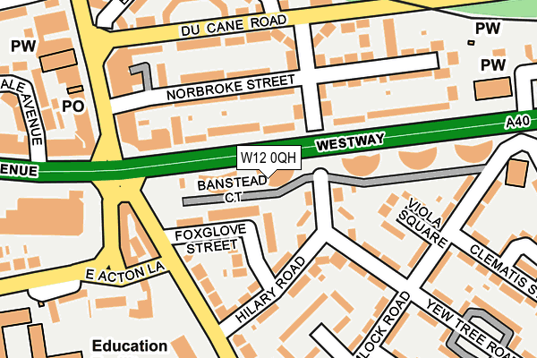 W12 0QH map - OS OpenMap – Local (Ordnance Survey) W12 0QH map - OS OpenMap – Local (Ordnance Survey)