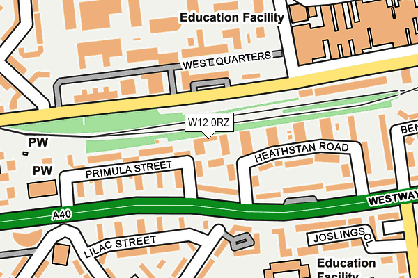 W12 0RZ map - OS OpenMap – Local (Ordnance Survey) W12 0RZ map - OS OpenMap – Local (Ordnance Survey)