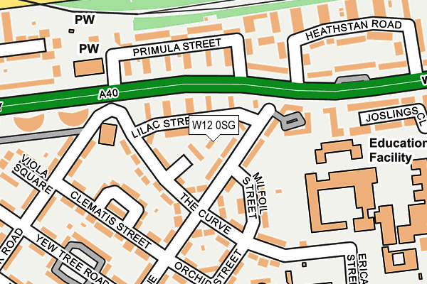 W12 0SG map - OS OpenMap – Local (Ordnance Survey) W12 0SG map - OS OpenMap – Local (Ordnance Survey)