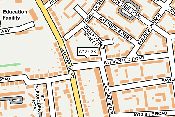 W12 0SX map - OS OpenMap – Local (Ordnance Survey) W12 0SX map - OS OpenMap – Local (Ordnance Survey)