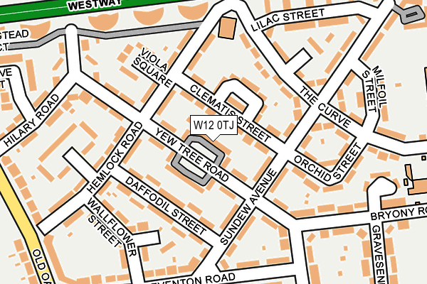 W12 0TJ map - OS OpenMap – Local (Ordnance Survey) W12 0TJ map - OS OpenMap – Local (Ordnance Survey)
