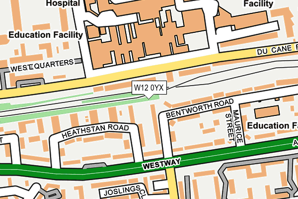 W12 0YX map - OS OpenMap – Local (Ordnance Survey) W12 0YX map - OS OpenMap – Local (Ordnance Survey)
