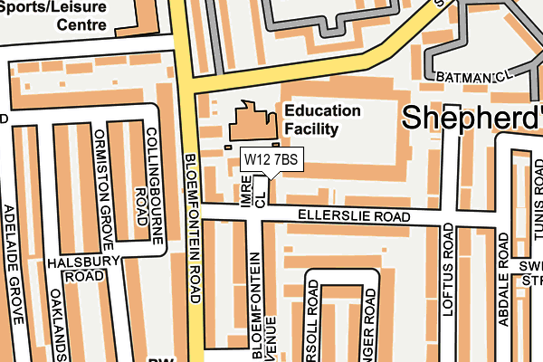 W12 7BS map - OS OpenMap – Local (Ordnance Survey) W12 7BS map - OS OpenMap – Local (Ordnance Survey)