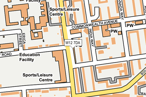 W12 7DA map - OS OpenMap – Local (Ordnance Survey) W12 7DA map - OS OpenMap – Local (Ordnance Survey)