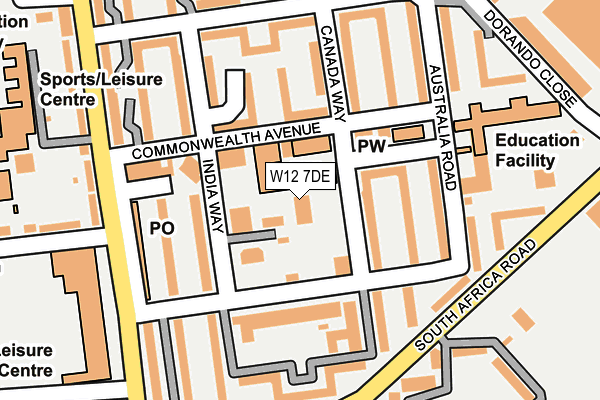 W12 7DE map - OS OpenMap – Local (Ordnance Survey) W12 7DE map - OS OpenMap – Local (Ordnance Survey)