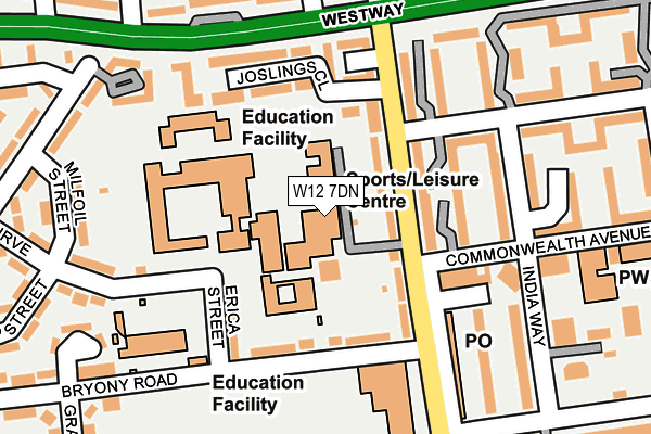 W12 7DN map - OS OpenMap – Local (Ordnance Survey) W12 7DN map - OS OpenMap – Local (Ordnance Survey)