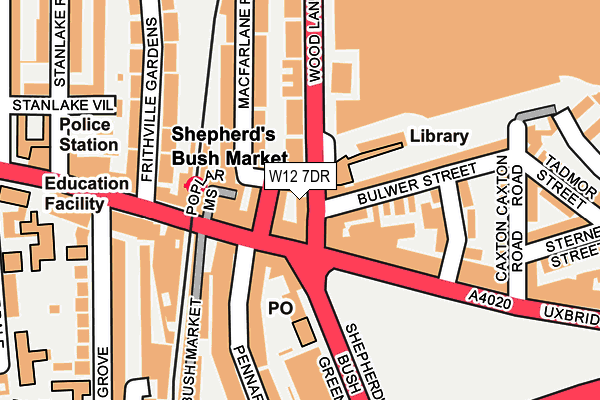W12 7DR map - OS OpenMap – Local (Ordnance Survey) W12 7DR map - OS OpenMap – Local (Ordnance Survey)