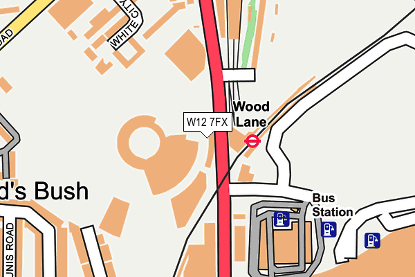 W12 7FX map - OS OpenMap – Local (Ordnance Survey) W12 7FX map - OS OpenMap – Local (Ordnance Survey)