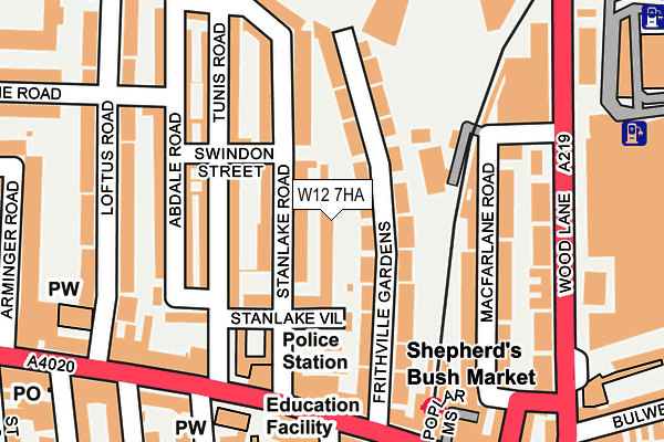 W12 7HA map - OS OpenMap – Local (Ordnance Survey) W12 7HA map - OS OpenMap – Local (Ordnance Survey)