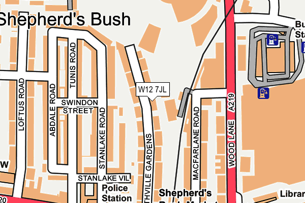 W12 7JL map - OS OpenMap – Local (Ordnance Survey) W12 7JL map - OS OpenMap – Local (Ordnance Survey)