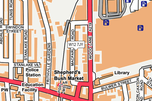 W12 7JY map - OS OpenMap – Local (Ordnance Survey) W12 7JY map - OS OpenMap – Local (Ordnance Survey)