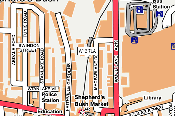 W12 7LA map - OS OpenMap – Local (Ordnance Survey) W12 7LA map - OS OpenMap – Local (Ordnance Survey)