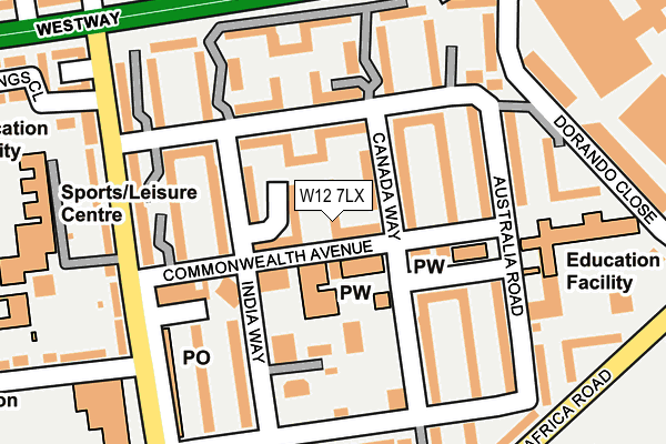 W12 7LX map - OS OpenMap – Local (Ordnance Survey) W12 7LX map - OS OpenMap – Local (Ordnance Survey)