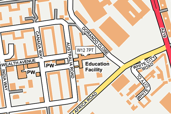 W12 7PT map - OS OpenMap – Local (Ordnance Survey) W12 7PT map - OS OpenMap – Local (Ordnance Survey)