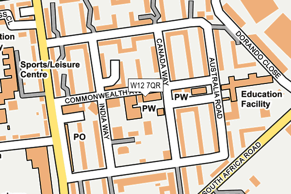 W12 7QR map - OS OpenMap – Local (Ordnance Survey) W12 7QR map - OS OpenMap – Local (Ordnance Survey)
