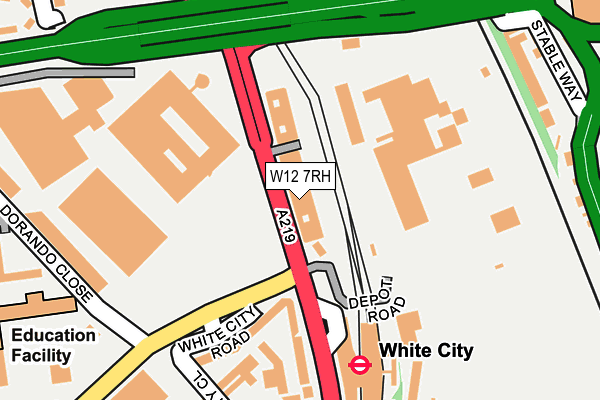 W12 7RH map - OS OpenMap – Local (Ordnance Survey) W12 7RH map - OS OpenMap – Local (Ordnance Survey)