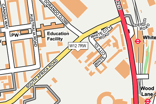 W12 7RW map - OS OpenMap – Local (Ordnance Survey) W12 7RW map - OS OpenMap – Local (Ordnance Survey)