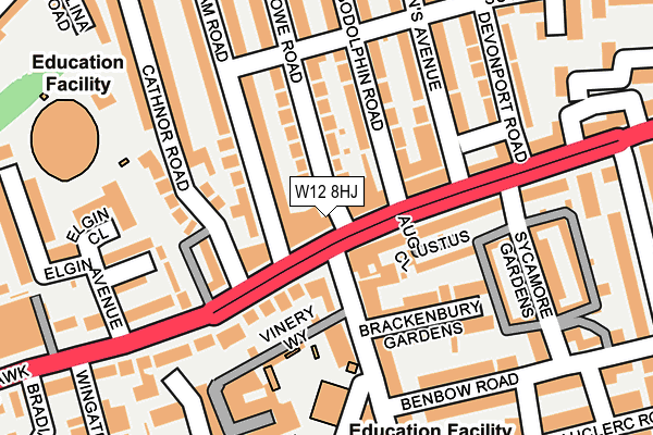 W12 8HJ map - OS OpenMap – Local (Ordnance Survey) W12 8HJ map - OS OpenMap – Local (Ordnance Survey)