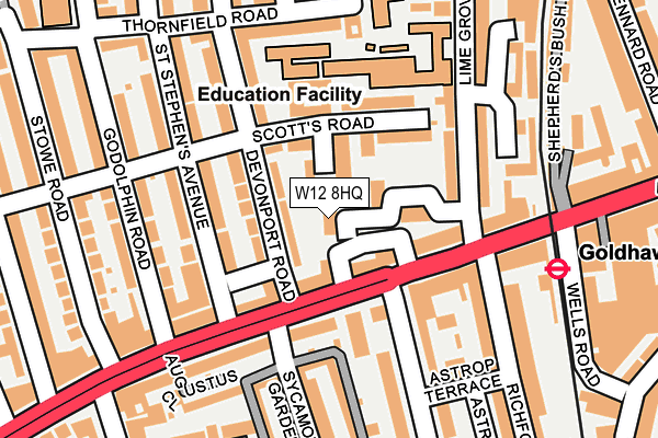 W12 8HQ map - OS OpenMap – Local (Ordnance Survey)