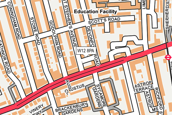 W12 8PA map - OS OpenMap – Local (Ordnance Survey) W12 8PA map - OS OpenMap – Local (Ordnance Survey)